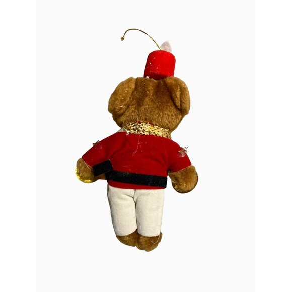 Plush Teddy Bear Soldier Christmas Ornament vintage - Picture 3 of 13